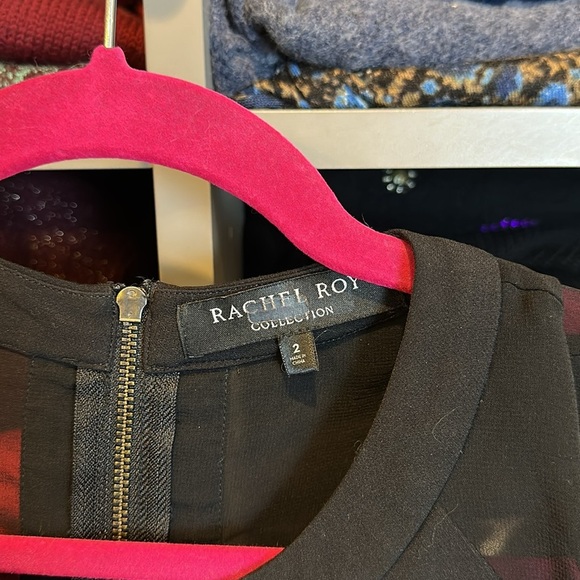 Rachel Roy Collection black semi sheer long sleeve 2 pocket jumpsuit size 2 - Picture 3 of 4